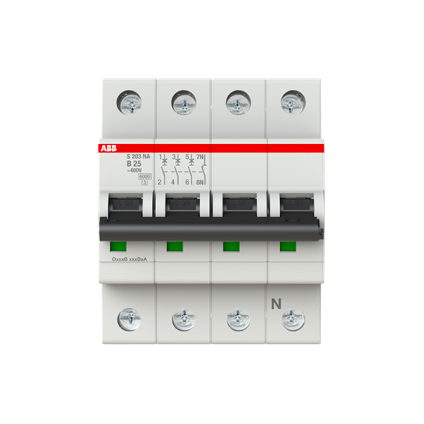 S203-B25NA Miniature Circuit Breaker - 3+NP - B - 25 A image 4