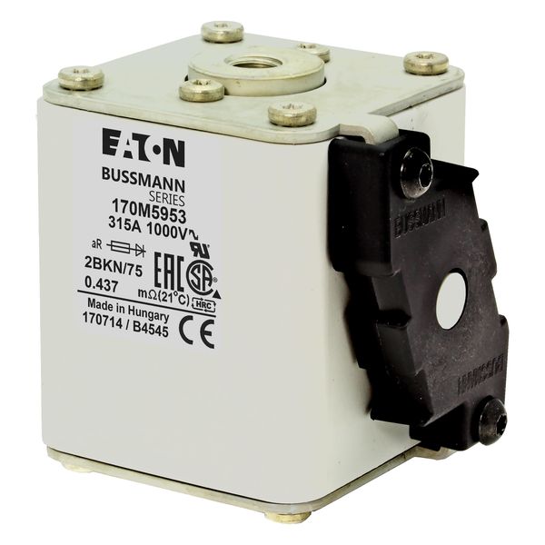 Fuse-link, high speed, 315 A, AC 1000 V, size 2, 59 x 77 x 75 mm, aR, IEC, UL, single indicator image 21