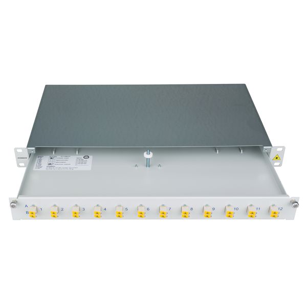 FO Patchpanel 19", 1U, sliding, for 8 fibers, LC, MM image 3