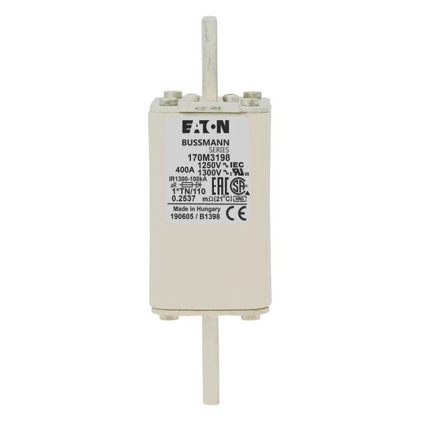 Fuse-link, high speed, 400 A, AC 1250 V, compact size 1, 45 x 58 x 138 mm, aR, DIN, IEC, type T indicator image 6