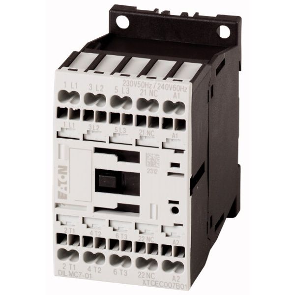 Contactor, 3 pole, 380 V 400 V 3 kW, 1 NC, 24 V 50 Hz, AC operation, Spring-loaded terminals image 1