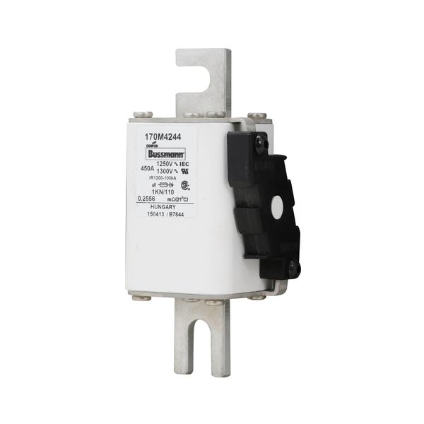 Fuse-link, high speed, 450 A, AC 1250 V, size 1, 53 x 69 x 138 mm, aR, DIN, IEC, single indicator image 15