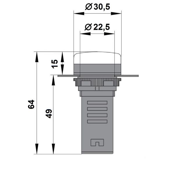 LED-indicator monobloc  230VAC/DC yellow image 4