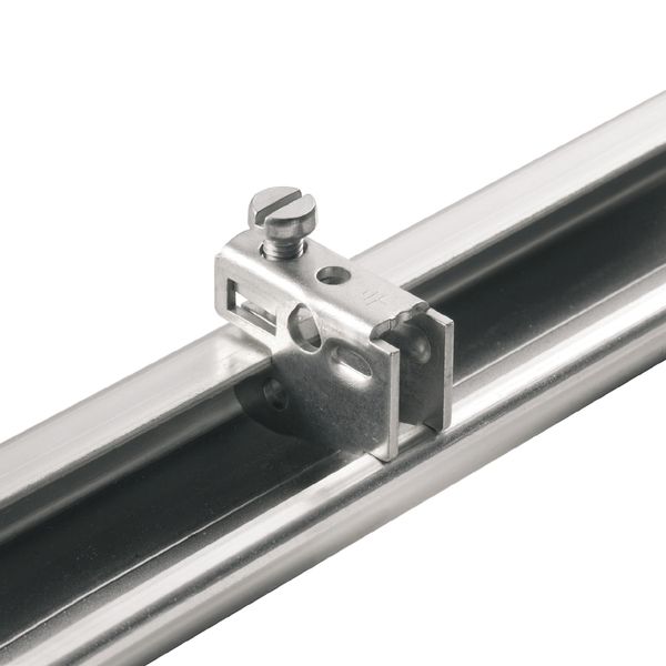 End bracket, Steel, grey, Rail: TS 32, when screwed in image 1