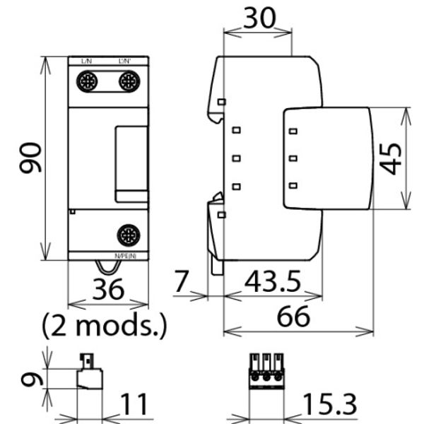 Coordin. lightning current arr. Type 1 DEHNbloc M w. high follow curre image 2