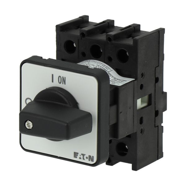 On-Off switch, P1, 40 A, flush mounting, 3 pole, with black thumb grip and front plate image 5