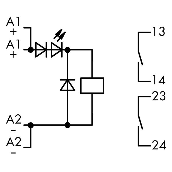 Relay module Nominal input voltage: 24 VDC 2 make contact gray image 3