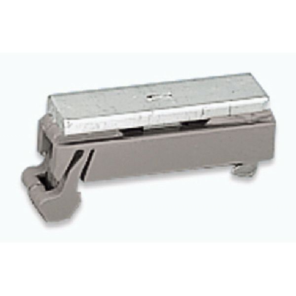 Carrier with grounding foot 90° to carrier rail 45 mm long gray image 1