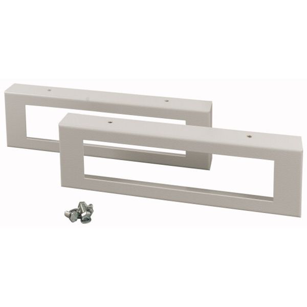 Plinth, side panels for HxD 100 x 400mm, grey, with cable duct cutout image 1