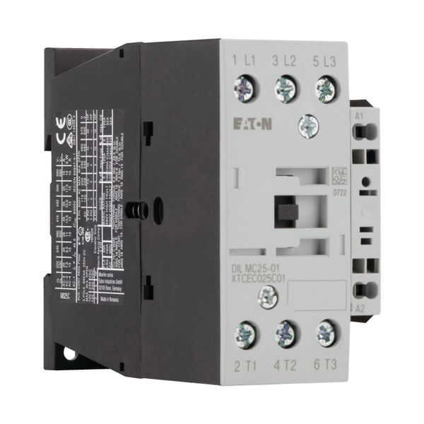 Contactor, 3 pole, 380 V 400 V 11 kW, 1 NC, 230 V 50/60 Hz, AC operation, Spring-loaded terminals image 11
