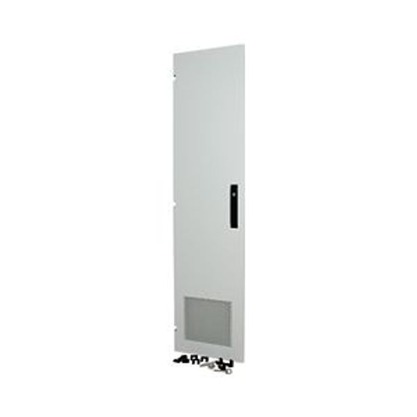 Section door, ventilated IP31, hinges left, HxW = 2000 x 650mm, grey image 4