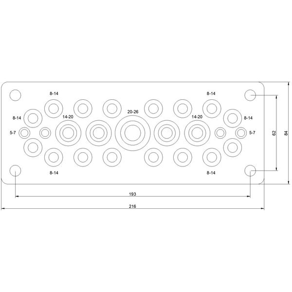 Plastic gland plate for WSTVBF, 25 cable glands IP65 image 2