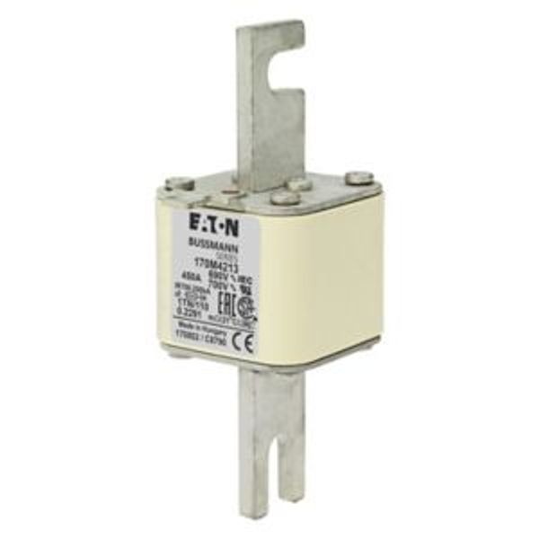 Fuse-link, high speed, 450 A, AC 690 V, DIN 1, 53 x 66 x 138 mm, aR, DIN, IEC, type T indicator image 4