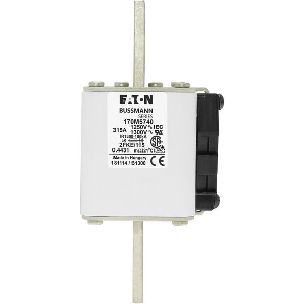 Fuse-link, high speed, 315 A, AC 1250 V, size 2, 61 x 77 x 160 mm, aR, IEC, UL, single indicator image 19