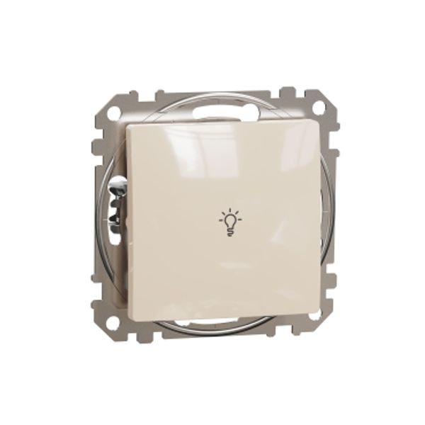 Sedna Design & Elements, 1-way Push-Button 10A Lamp Symbol, professional, beige image 3