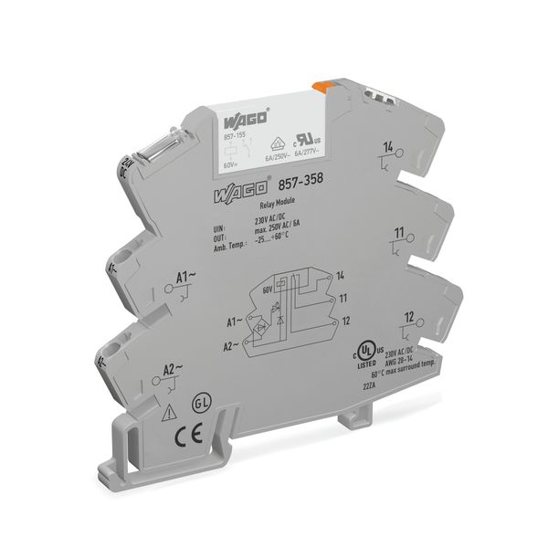 Relay module Nominal input voltage: 230 V AC/DC 1 changeover contact g image 1