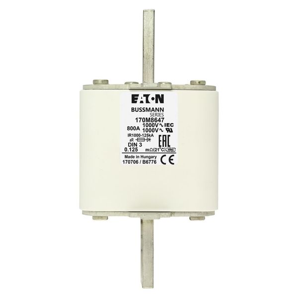 Fuse-link, high speed, 800 A, AC 1000 V, DIN 3, 90 x 75 x 150 mm, aR, DIN, IEC, single indicator image 7