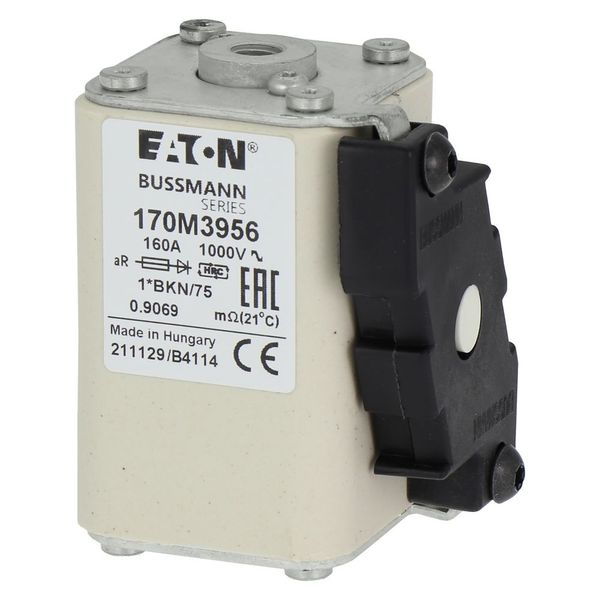 Fuse-link, high speed, 160 A, AC 1000 V, compact size 1, 43 x 61 x 74 mm, aR, IEC, UL, single indicator image 14