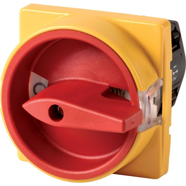 Control circuit switches, TM, 10 A, flush mounting, Contacts: 1, Emergency switching off function, With red rotary handle and yellow locking ring, Loc image 2