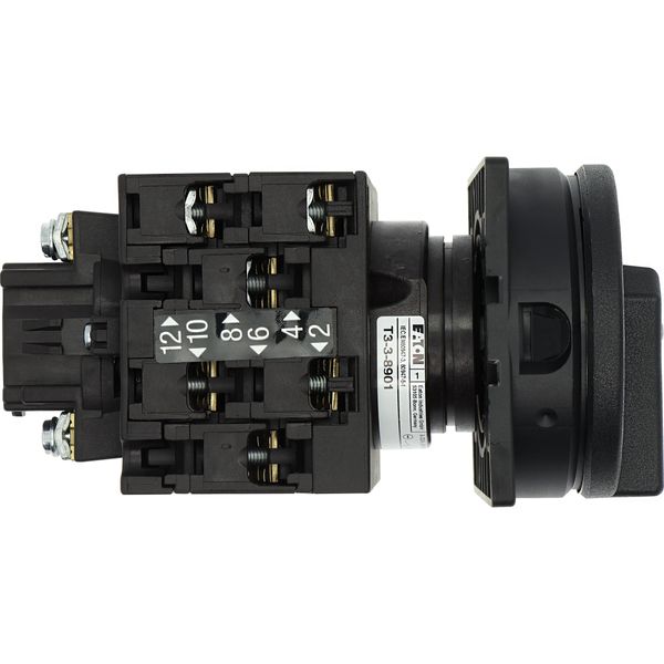 Main switch, 3 pole + N + 1 N/O + 1 N/C, 32 A, STOP function, 90 °, Lockable in the 0 (Off) position, flush mounting image 38