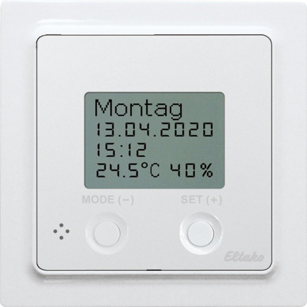 Wireless clock thermo hygrostat with display in E-Design55, anthracite mat image 1