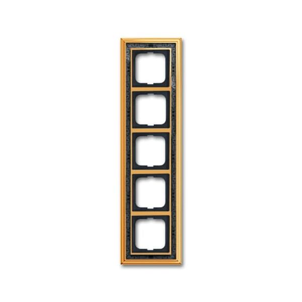 1725-833-500 Cover Frame Busch-dynasty® polished brass decor anthracite image 1