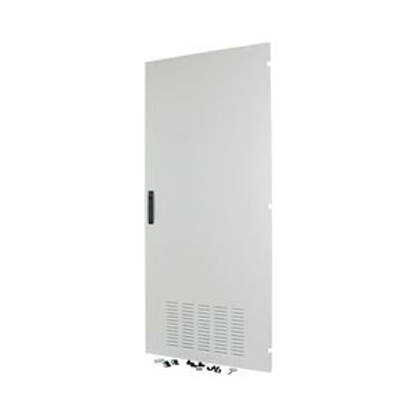 Section door, ventilated IP42, hinges right, HxW = 2000 x 850mm, grey image 2