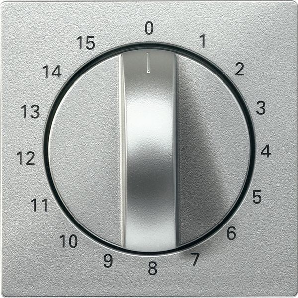 Central plate for time switch insert, 15 min, aluminium, System M image 1
