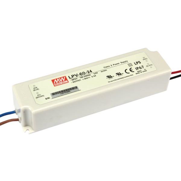 AC-DC Single output LED driver Constant Voltage 60W 2.5A 24V IP67 image 1
