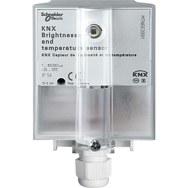 KNX brightness and temperature sensor, light grey image 1