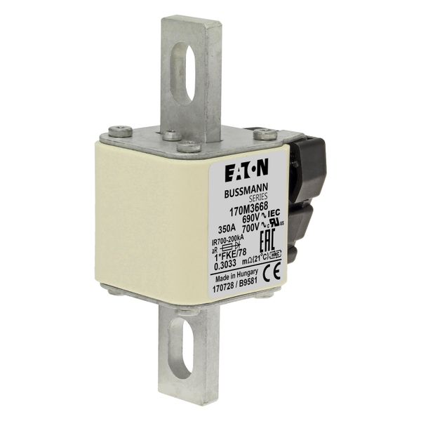 Fuse-link, high speed, 350 A, AC 690 V, compact size 1, 45 x 59 x 110 mm, aR, IEC, UL image 10