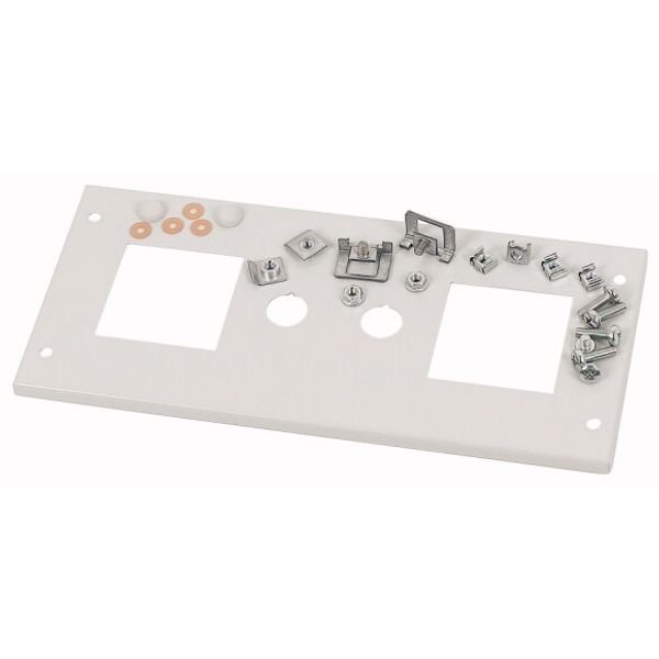 Front cover, +mounting kit, for meter 2x72 +2S, HxW=150x425mm, grey image 1