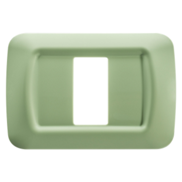 TOP SYSTEM PLATE - IN TECHNOPOLYMER GLOSS FINISHING - 1 GANG - VENETIAN GREEN - SYSTEM image 1
