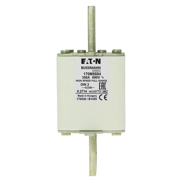 Fuse-link, high speed, 350 A, AC 690 V, DIN 2, 60 x 74 x 150 mm, gR, DIN, IEC, single indicator image 18