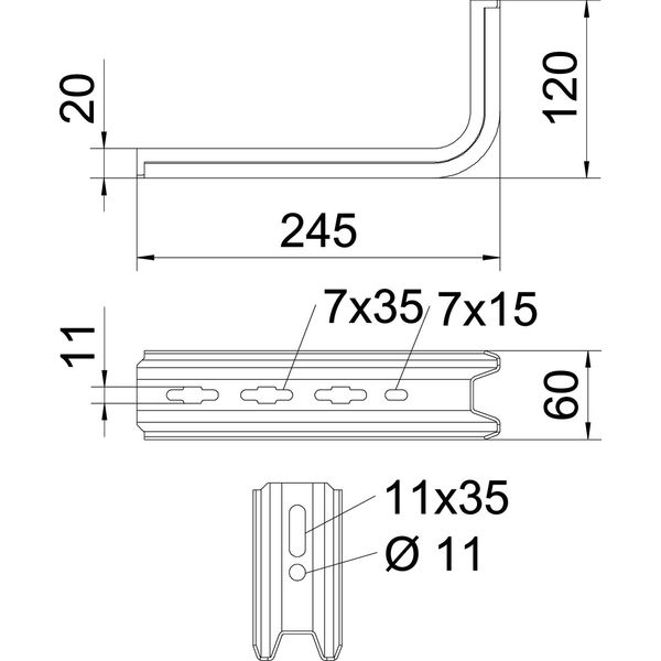 TPSA 245 FS TP wall and support bracket use as support and bracket B245mm image 2
