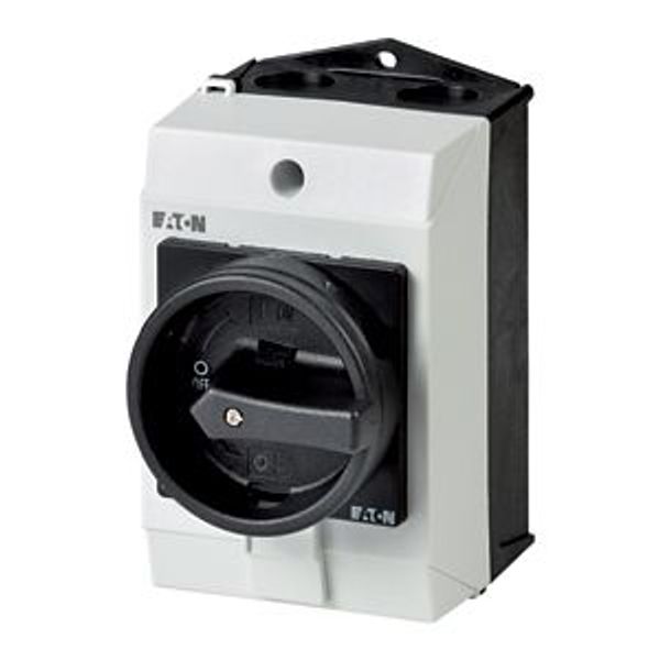Main switch, T0, 20 A, surface mounting, 2 contact unit(s), 3 pole, 1 N/O, STOP function, With black rotary handle and locking ring, Lockable in the 0 image 36