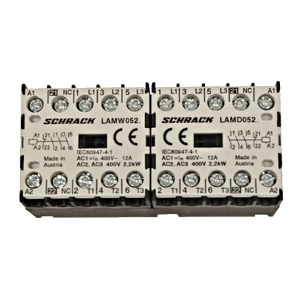 Micro-Rev.-Contactor-Assembly, mech. interl., 2,2kW, 24VAC image 1