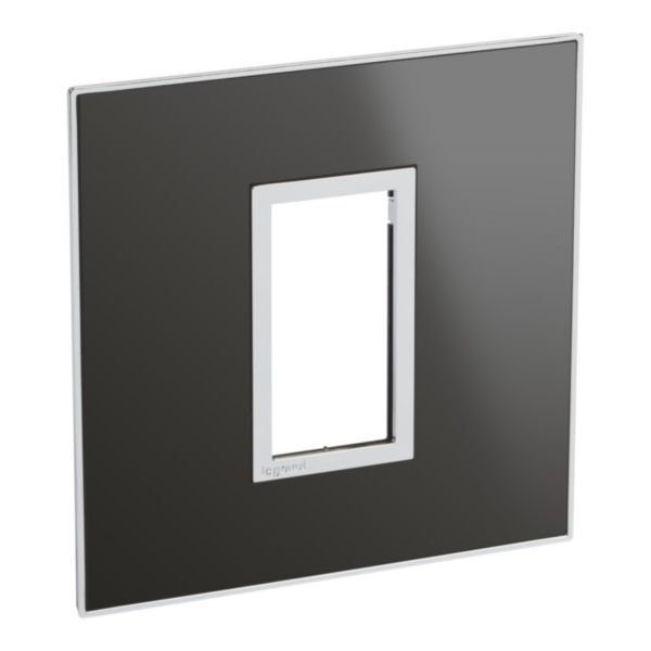 Arteor Surround Plate 1 Module Square Reflective Black image 1