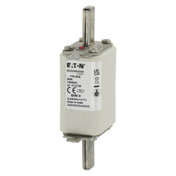 Fuse-link, high speed, 80 A, AC 1000 V, DIN 0, 35 x 60 x 125 mm, aR, DIN, IEC, single indicator image 19