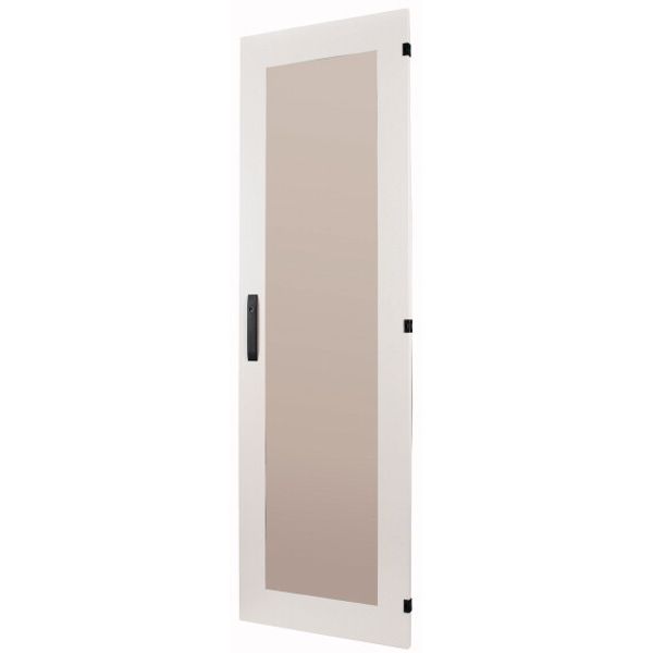 Section door with glass window, closed IP55, left or right-hinged, HxW = 1600 x 600mm, grey image 1