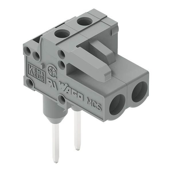 Female connector for rail-mount terminal blocks 0.6 x 1 mm pins angled image 1