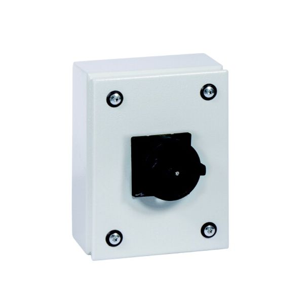 Main switch, P1, 25 A, surface mounting, 3 pole, 1 N/O, 1 N/C, STOP function, With black rotary handle and locking ring, Lockable in the 0 (Off) posit image 4