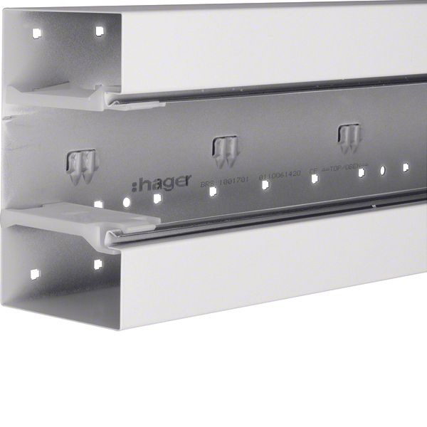 Wall trunking base f-mounted BRS 100x170mm lid 80mm of sheet steel pur image 1