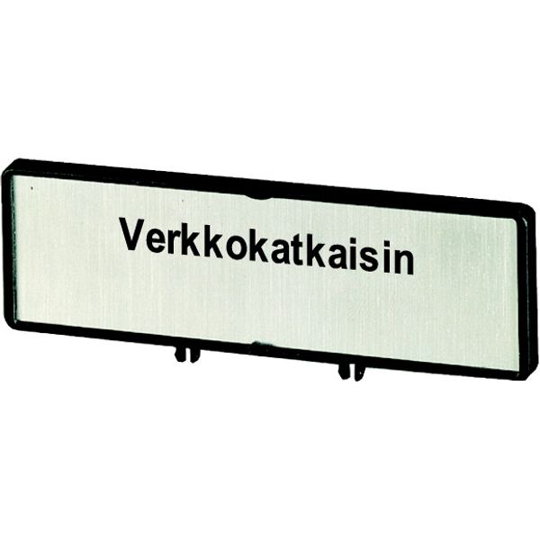 Clamp with label, For use with T5, T5B, P3, 88 x 27 mm, Inscribed with zSupply disconnecting devicez (IEC/EN 60204), Language Finnish image 1