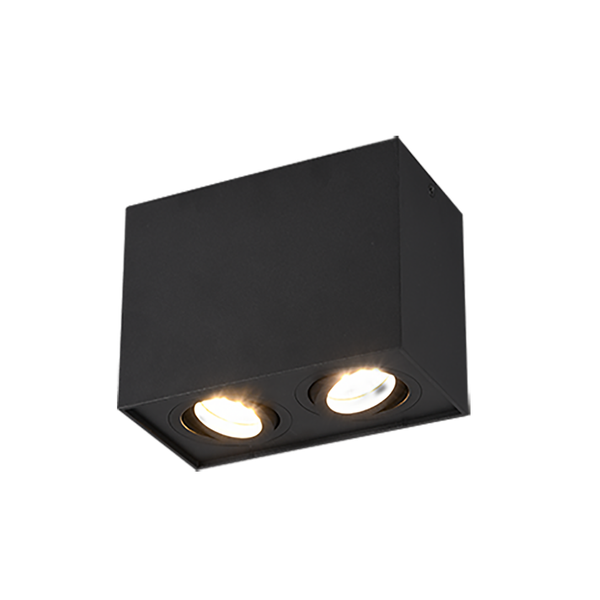 Biscuit ceiling lamp 2-pc GU10 matt black image 1