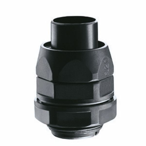 STRAIGHT REVOLVING COUPLING DEVICE METRIC PITCH - RDM - IP54 - SHEATH Ø 28MM - BLACK RAL9005 image 1