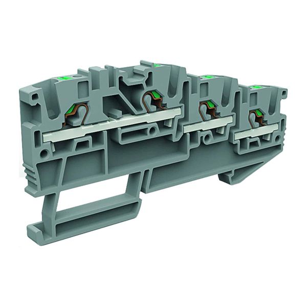 Push-in terminal block 2.5mm2, 3-levels interconnected, grey color image 1