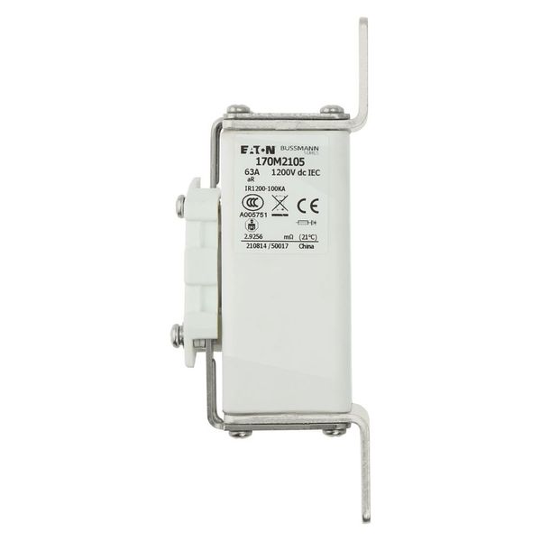 Fuse-link, high speed, 20 A, DC 1200 V, compact size 1, 39 x 66 x 164 mm, aR, IEC, single indicator image 15