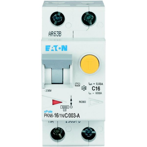 RCD/MCB combination, 16 A, 30 mA, MCB trip characteristic: C, 1p+N, RCD trip characteristic: A image 20