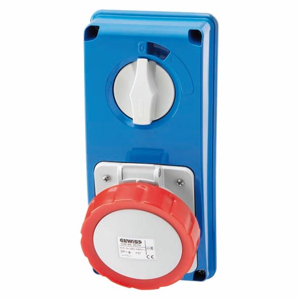 VERTICAL FIXED INTERLOCKED SOCKET OUTLET - WITHOUT BOTTOM - WITHOUT FUSE-HOLDER BASE - 3P+E 32A 380-415V - 50/60HZ 6H - IP67 image 2